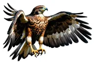 a hawk with its wings spread tattoo design idea