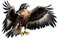 a hawk with its wings spread tattoo design idea