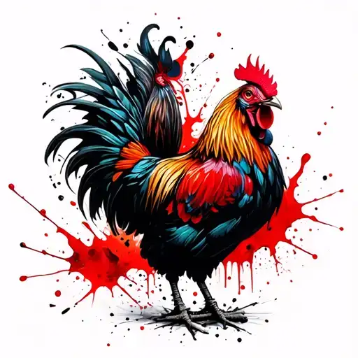 game-cock tattoo design idea