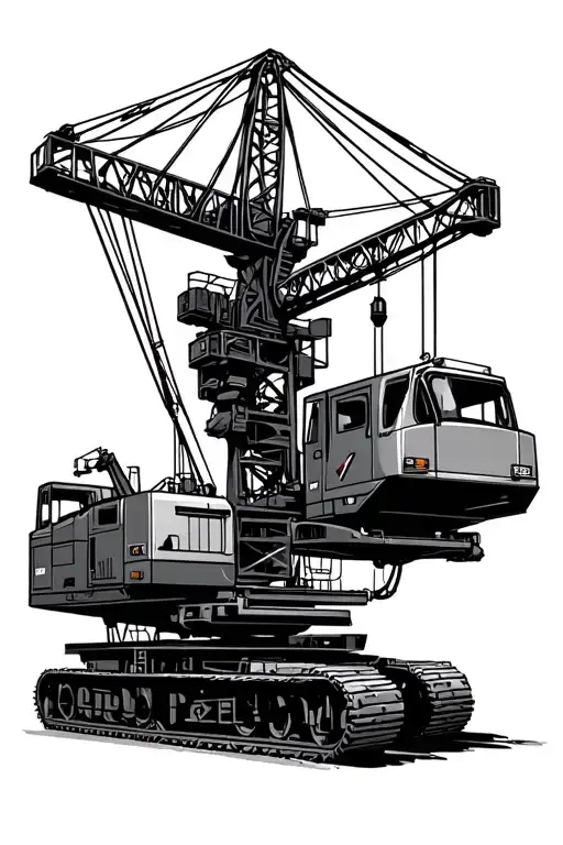 construction crane tattoo design idea