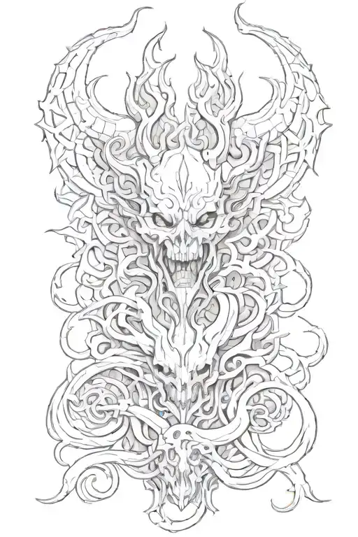 Hell and asmodeus tattoo design idea