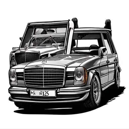 Mercedes Benz LG 315, rock, music tattoo design idea