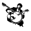 banjo player tattoo design idea