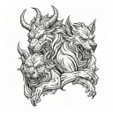 hades cerberus tattoo design idea
