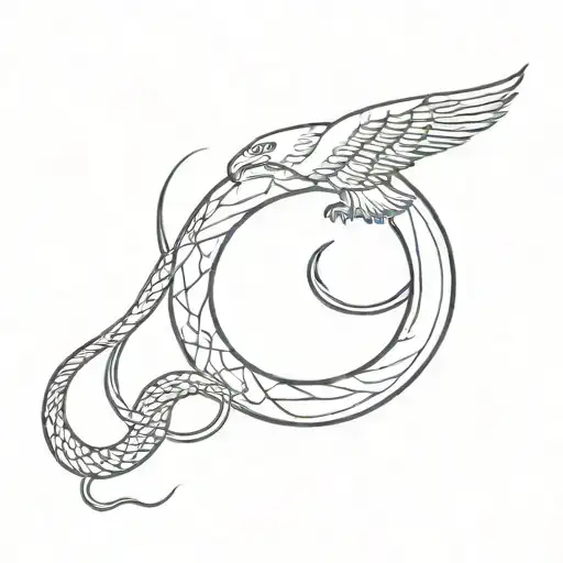 eagle and snake tattoo design idea