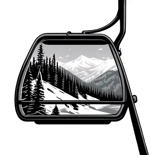Ski lift tattoo design idea