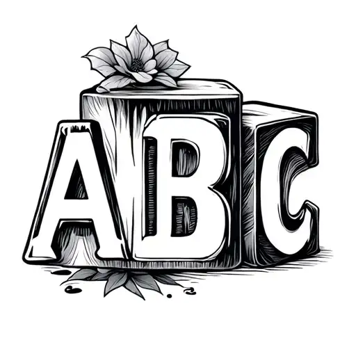 Abc Blocks tattoo design idea