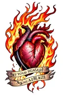 Fire/Flame, "Set Your Heart Ablaze", 999 incorporated tattoo design idea