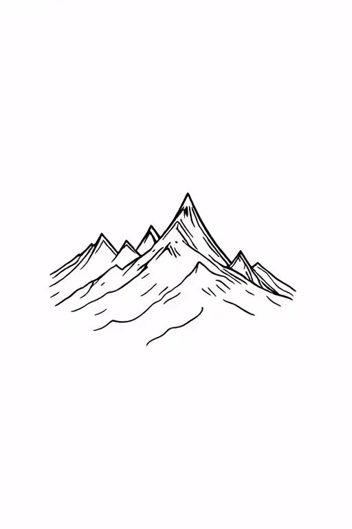 Mountain with crown hanging tattoo design idea
