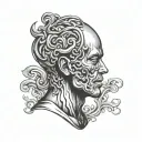Overthinking Head tattoo design idea