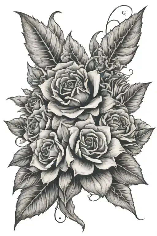 Jani Arian alaia with flowers tattoo design idea