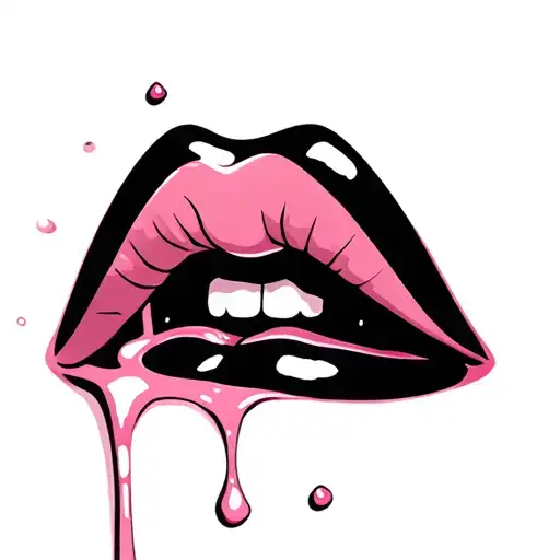 lips, milk tattoo design idea