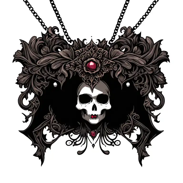 Necklace tattoo design idea