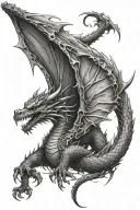 dragon wrapped evenly tattoo design idea