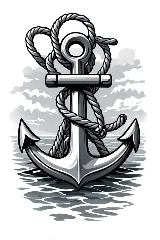 Tattoo for the palm of my hand it should be on an anchor with rope and a simple background  tattoo design idea