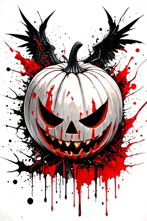 pumpkin character from the painting "the fallen angel" tattoo design idea