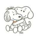 snoopy and dora explorer hugging eachother tattoo design idea