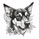 dog breed surrounded tattoo design idea