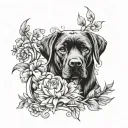 dog breed surrounded tattoo design idea