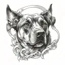 dog breed surrounded tattoo design idea