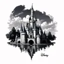 disney castle tattoo design idea