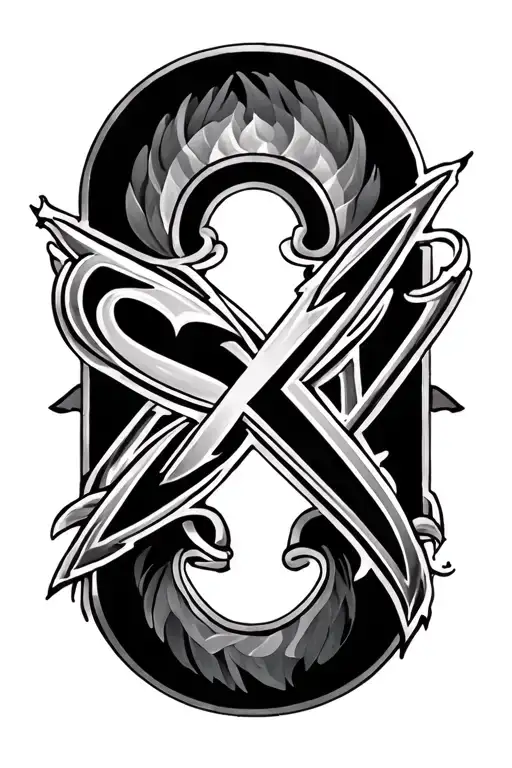 S and M letter tattoo design idea