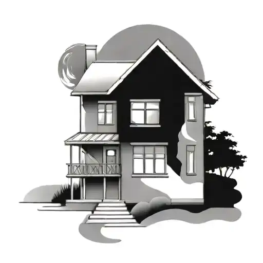 house construction tattoo design idea