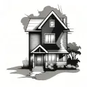 house construction tattoo design idea