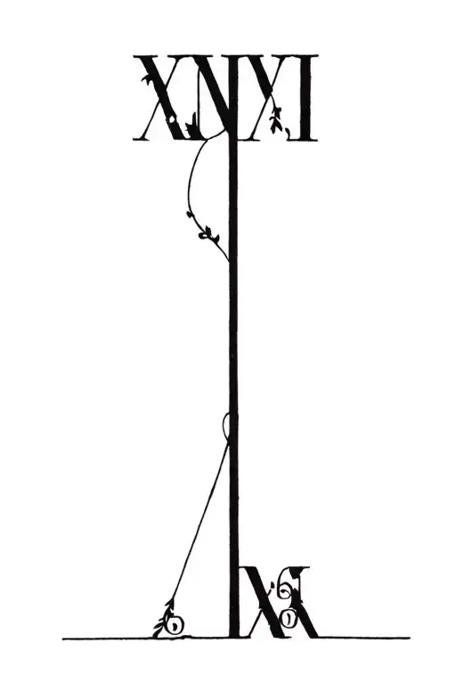 1988 and 1985 in roman numerals intertwined with vines tattoo design idea