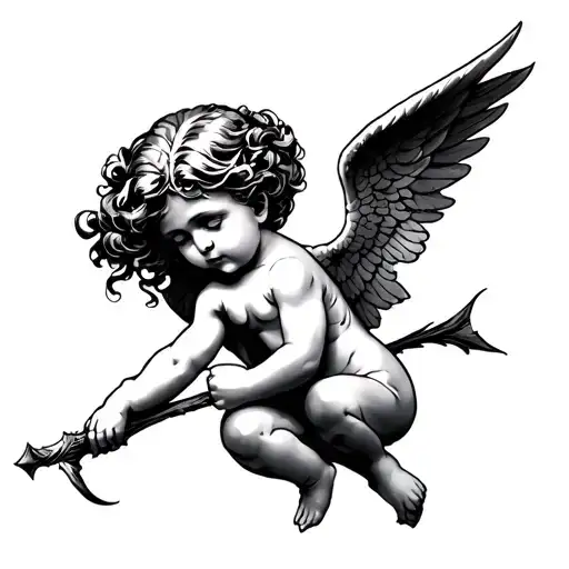 traditional Evil Cupid tattoo design idea