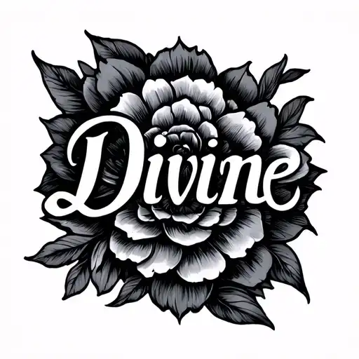 Sternum tatoo that says "Divine" in korean tattoo design idea