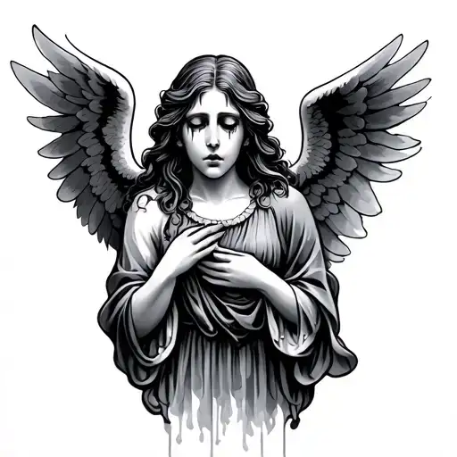 Crying Angel tattoo design idea