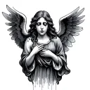 Crying Angel tattoo design idea