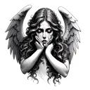 Crying Angel tattoo design idea