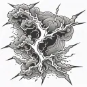 thunder lightning bolt striking tattoo design idea