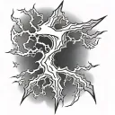 thunder lightning bolt striking tattoo design idea