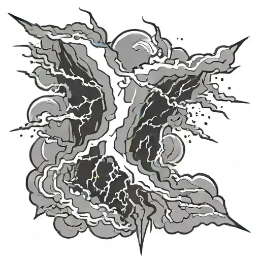 thunder lightning bolt striking tattoo design idea