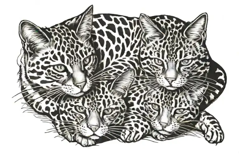 maggie + cat laying horizontally tattoo design idea