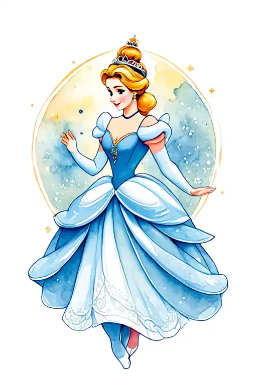 Cinderella tattoo design idea