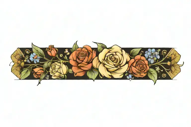 floral wrap my arm band tattoo design idea
