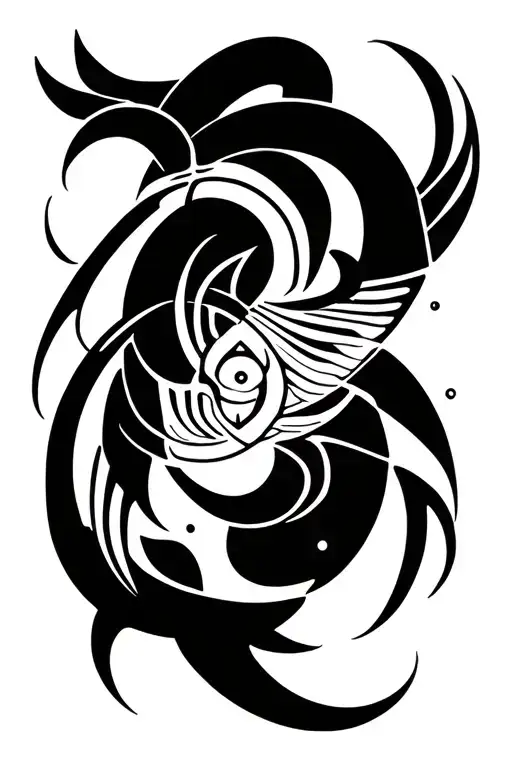 pisces and Aries symbols combined tattoo design idea