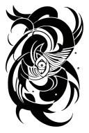 pisces and Aries symbols combined tattoo design idea