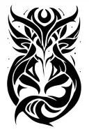 pisces and Aries symbols combined tattoo design idea
