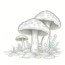 one mushroom  tattoo design idea