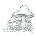 one mushroom  tattoo design idea