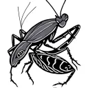 Aborignal Praying mantis with aboriginal art tattoo design idea