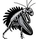 Aborignal Praying mantis with aboriginal art tattoo design idea