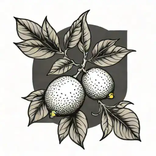 lemon branch minimalist tattoo design idea