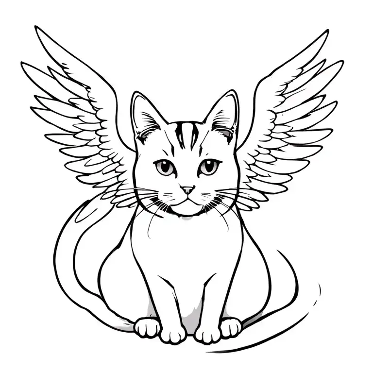 Cat With Angel Wings tattoo design idea