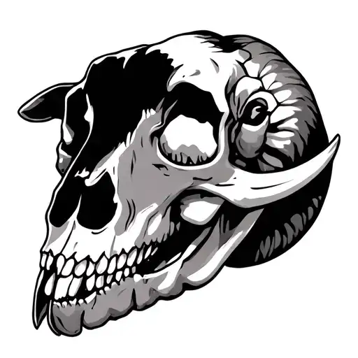 lamb skull sleeve tattoo tattoo design idea
